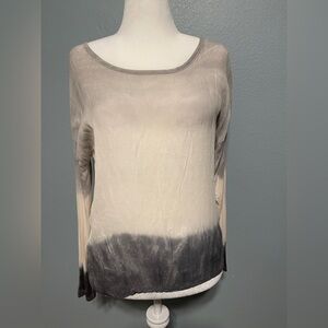 Prontomodo Giusy Gray Silk Blend Blouse Ombre Boho Ethereal Fairy Boho Small